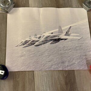 F/A-18 Legacy Hornet Aircraft Formation Vintage Poster 20" x16"